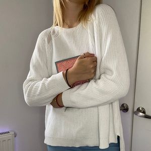 White knit sweater